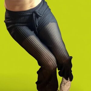 Paradise USA Black Sheer Knit Boho/Beach Pants size S (Long!)